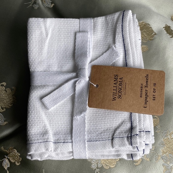 WILLIAMS SONOMA 1 set of 10. Reusable White Napkins. - Picture 1 of 3